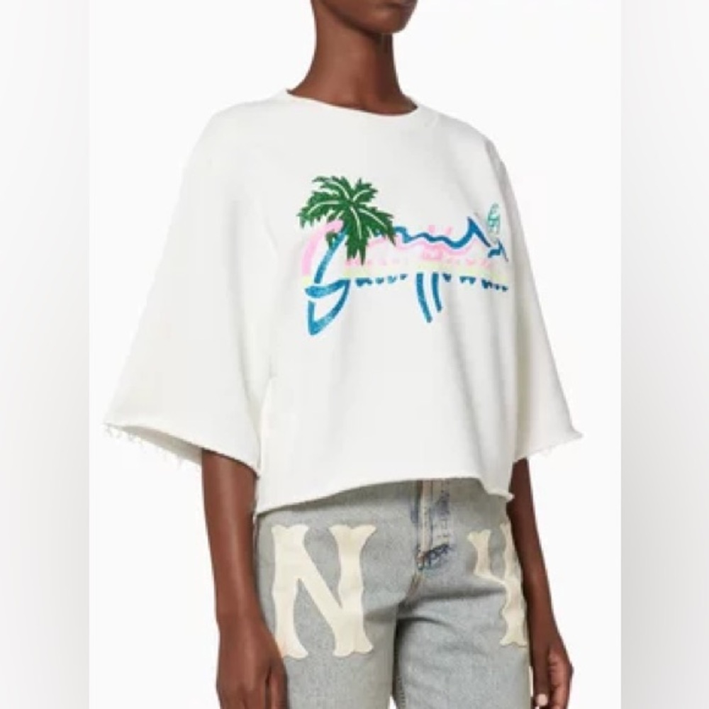 Gucci Cream Hawaii cropped Sweater